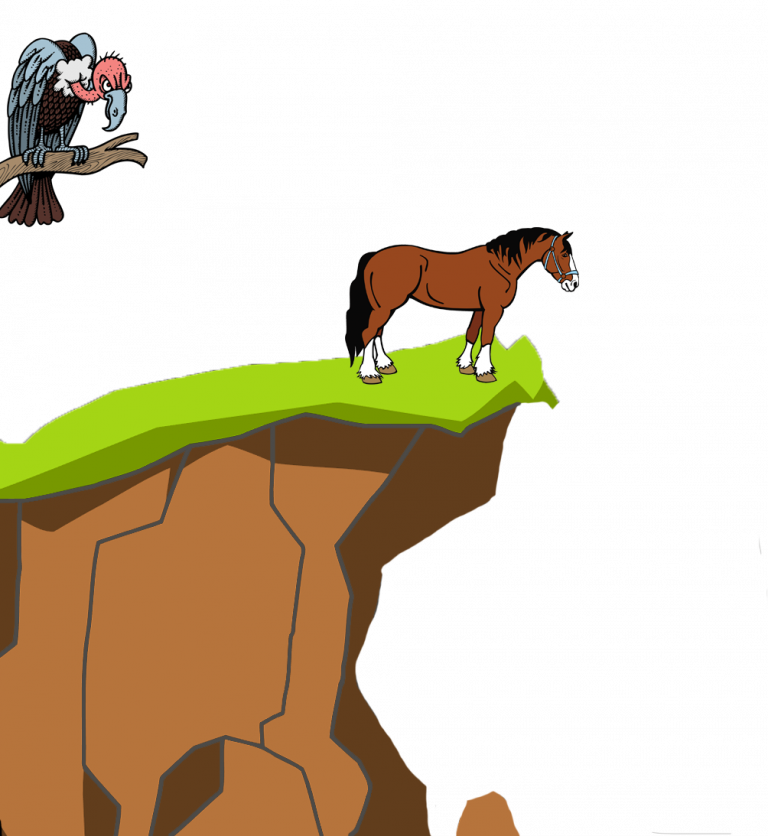 Fábula sobre consejos y riesgos. Caballo y buitre.